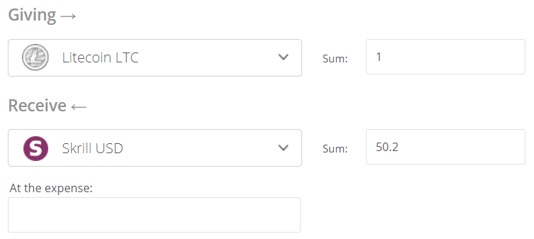 LTC to Skrill Exchange Step 2