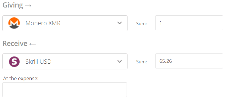 Monero to Skrill Exchange Step 2