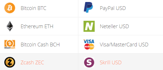 ZEC to Skrill Exchange Step 1